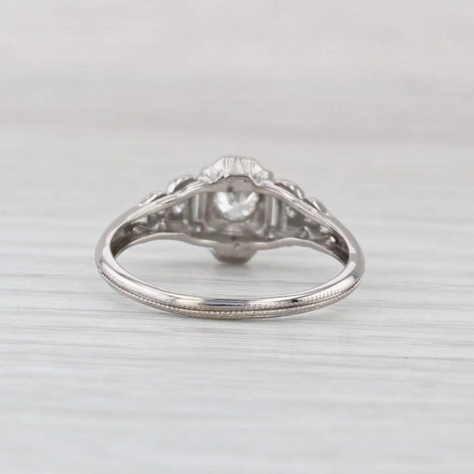 Vintage Art Deco 0.29ctw Diamond Engagement Ring 18k 14k White Gold Size 8 - Image 4 of 4