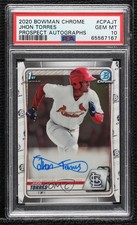 2020 Bowman Chrome Prospect Auto Jhon Torres #CPA-JT PSA 10 GEM MT Auto 02u0