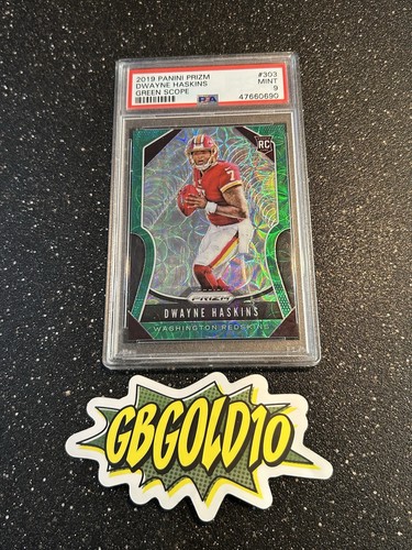 2019 Prizm Football Dwayne Haskins Green Scope /75 RC PSA 9 - Picture 1 of 2