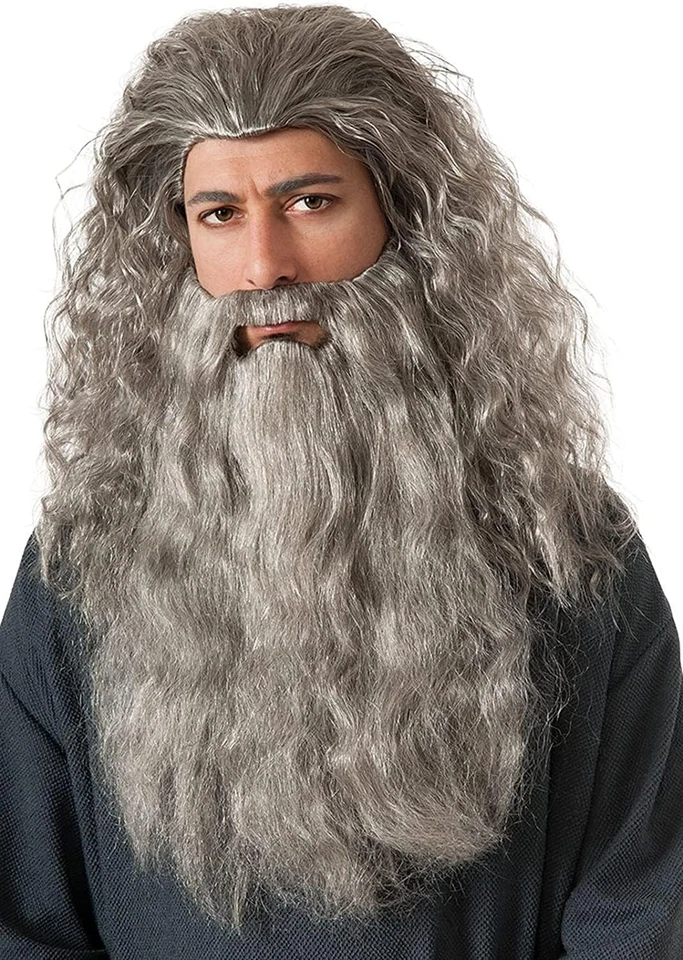 El Señor de los Anillos El Hobbit: Kit Barba Gandalf para Adultos, Hombre Talla Única Foto 2 de 3