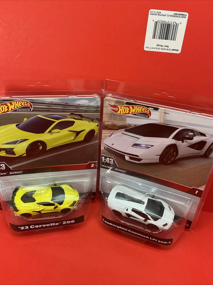 风火轮高级 1: 43 比例 Corvette Z06,兰博基尼 Countach 批量 2 件 — 第 2/4 张图片