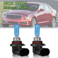 For Cadillac ATS 2013-19 2x 9012 Halogen Headlight Hi/Low Beam Cool White Bulbs