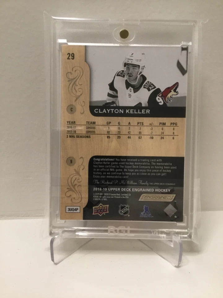 2018-19 Upper Deck UD Engrained CLAYTON KELLER #22 Premium Materials Patch /35 - Image 2 of 2