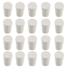 20 Pcs 0 White Solid Rubber Stoppers Tapered Lab Plugs, Dia. 17mm x Dia. 13mm -