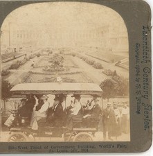 Transporation Vehicle Gov. Building St. Louis World's Fair Underwood Stereoview