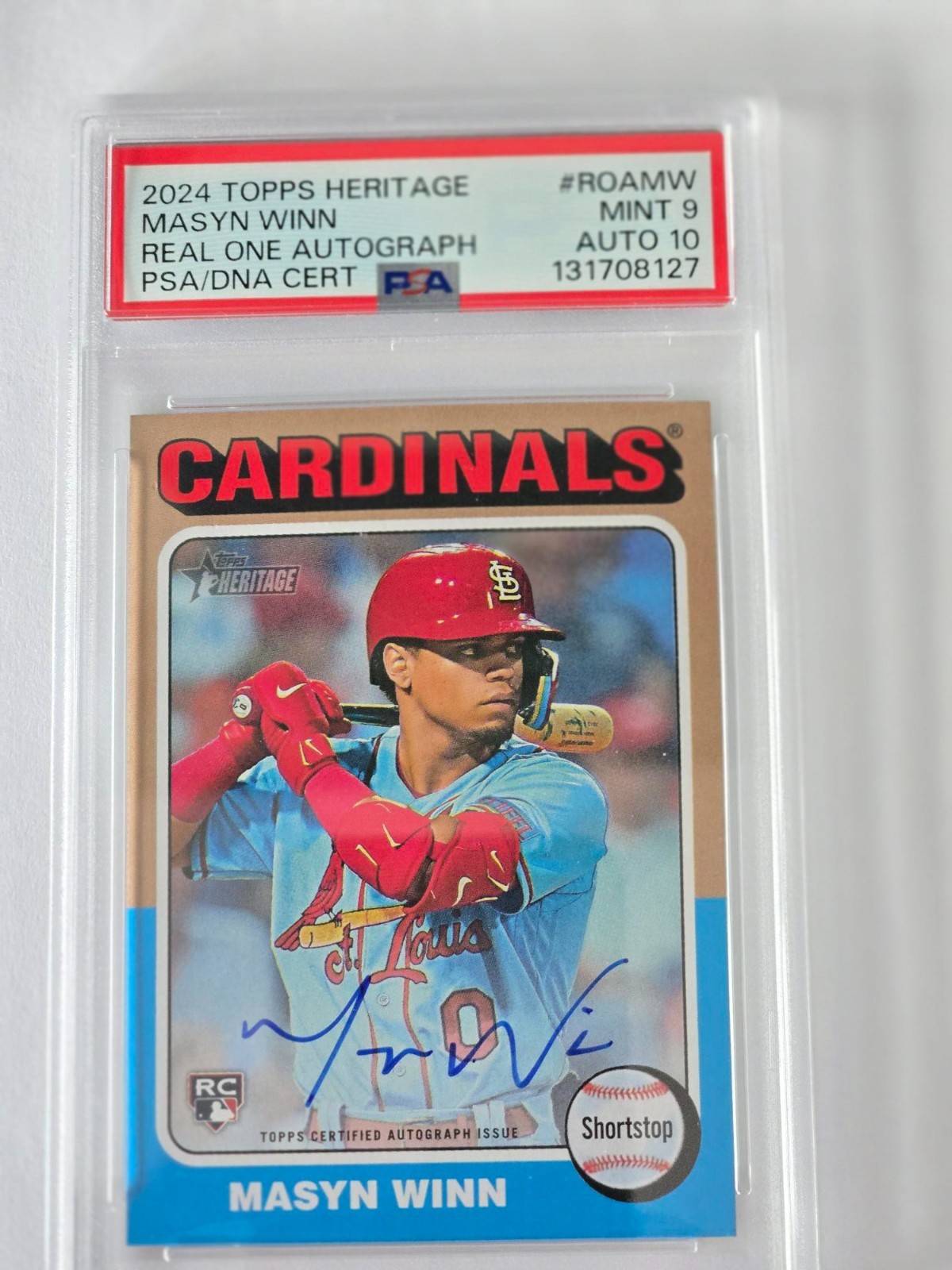 2024 Topps Heritage - Real One Autographs Masyn Winn #ROA-MW (AU, RC) PSA 10