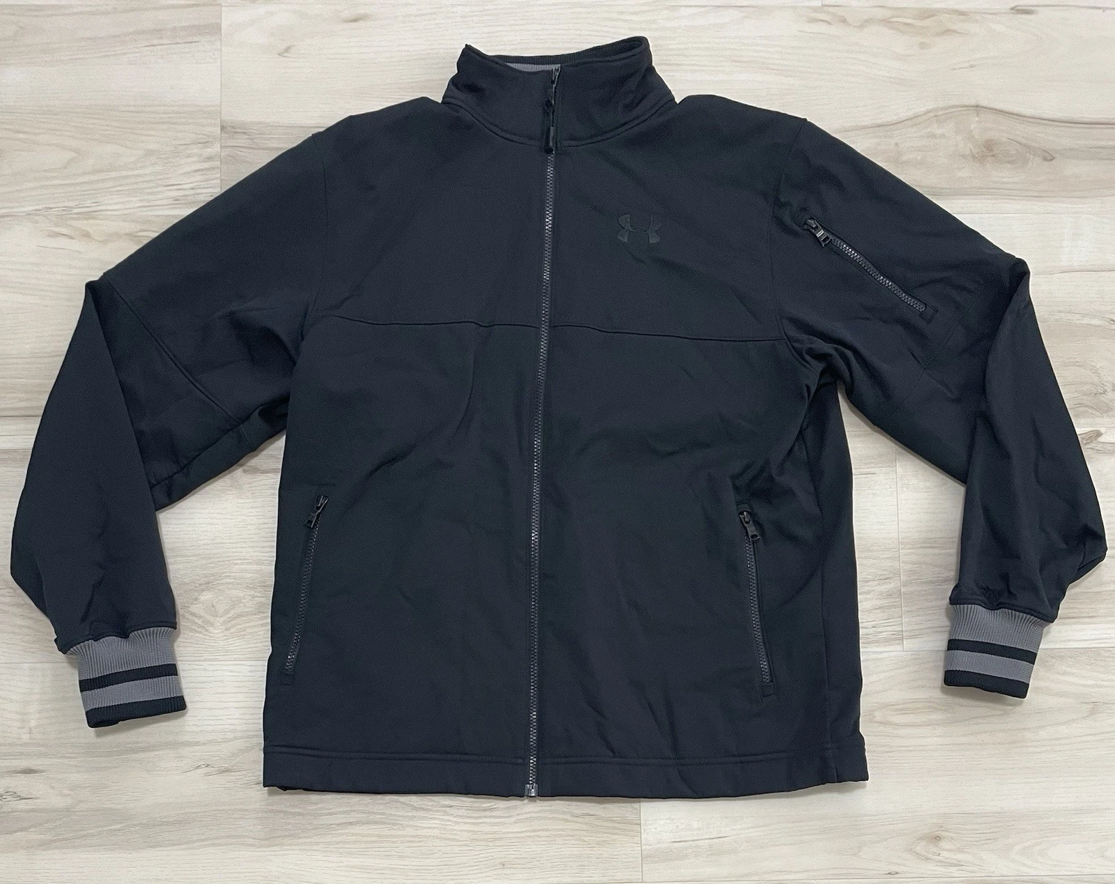 Under Armour Storm Softshell Jacket Mens Size Large Black Full Zip Coat