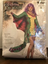 Dazzling Dragon Forum Novelties Halloween Adult  Teen Dress Costume Size 12