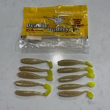 Deadly Dudley Jr. Terror Tail Glow Chartreuse Tail Soft Plastic Lures 10 Pack