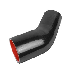2.5" -3" 3-PLY 45 ELBOW TURBO/INTAKE HIGH TEMP SILICONE REDUCER HOSE BLACK/RED