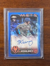 2024 Topps Chrome Update Taylor Kohlwey Auto True Blue /150 RC New York Mets