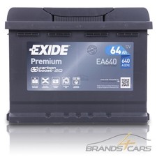 EXIDE AUTOBATTERIE 12V 64Ah STARTERBATTERIE 640A EA640 PREMIUM CARBON BOOST