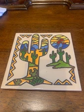 Southwest Design Hand Glazed Tile 6x6 Corked Backed Earthtones Tile