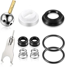 Single Handle Faucet Repair Kit with RP212 Stainless Steel Ball Valves and Knob 