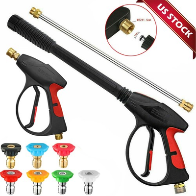 #ad 4000PSI High Pressure Power Washer Spray Gun Lance w 7pcs Spray Nozzles Tips Kit $32.99