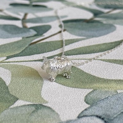 Massiver 925 Sterling Silber Schaf Anhänger Halskette perfektes Geschenk für Sie
