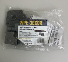 Pipe Decor Industrial Shelf Bracket Kit Square Flange Black 117401 NEW