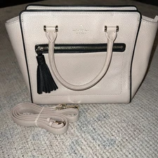Kate Spade New York Chester Street Allyn Small Tan Blush Black Tassel With Strap