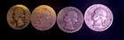washington quarters silver Coin Lot Of 4 Various Dates