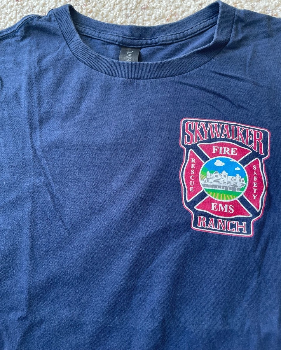 SKYWALKER RANCH Fire Dept EMS Crew T-shirt Lucas Film Star Wars 