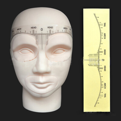 10pcs Disposable Eyebrow Ruler Stickers Makeup Measure Positioning Stencil Tool
