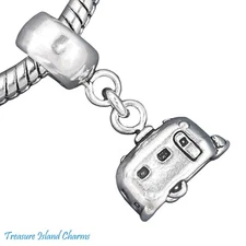 Airstream Trailer Camper Caravan 925 Sterling Silver European Bead Charm Euro