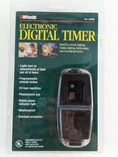 NEW Woods Electronic Digital Outdoor Timer 83660 - On At Dusk, Off At Dawn