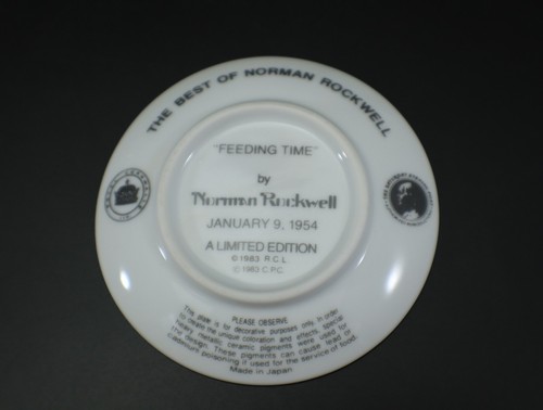 Norman Rockwell Collector Plate FEEDING TIME Miniature Porcelain 1983 Vintage - Picture 5 of 8