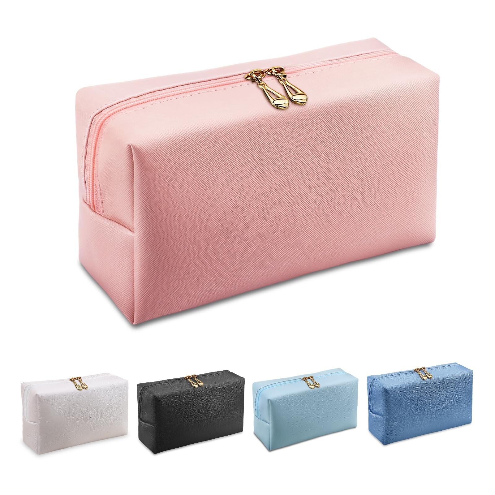 Travel Makeup Bag for Purse,PU Leather Waterproof Cosmetic Bag，Portable M