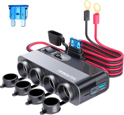 Multi Plug 12v 12V Socket Power Outlet 10FT Cable 24V 216W Multi Port Outlet 12 Volt ...