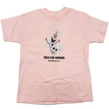 Disney Frozen Olaf Wild For Summer T-Shirt, Children Unisex, Size X-Small, Pink