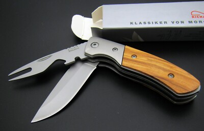 RICHARTZ LEO PICKNICK-Messer mit Gabel, Camping Besteck, Taschenmesser Solingen