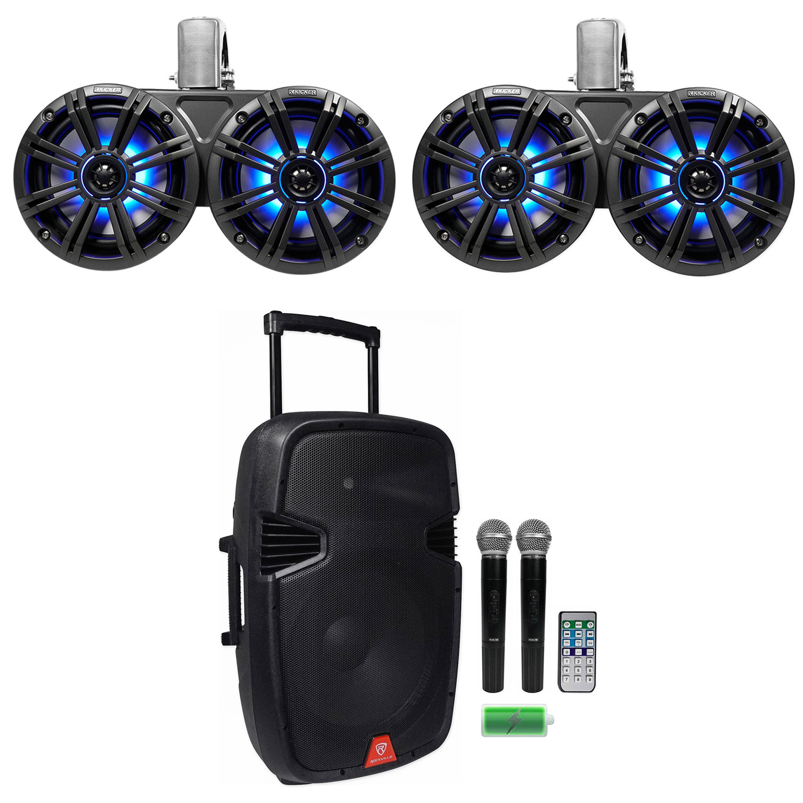 Пара динамиков KICKER 45KMTDC65 Dual 65 для морского вейкборда с башней Динамик на задней двери 142090₽