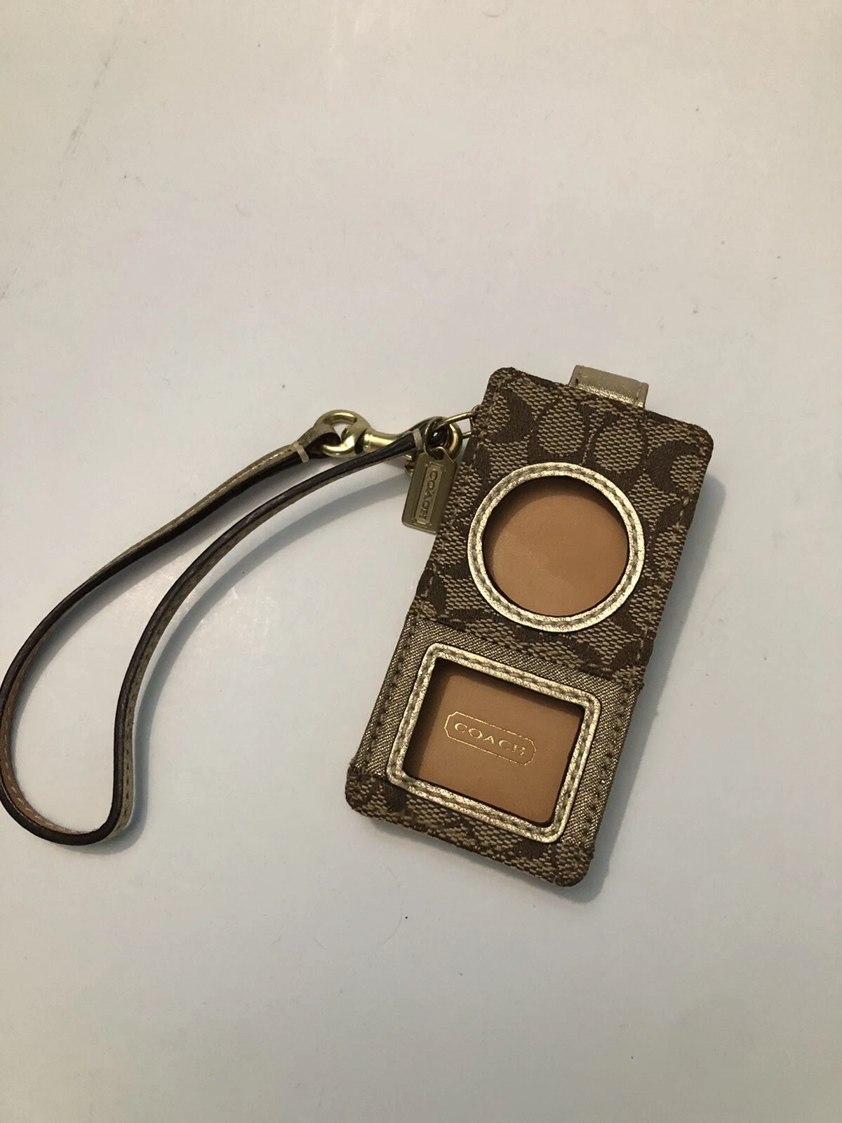 Custodia da polso Coach Signature logo tela marrone Apple iPod Nano