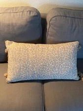 EASTERN ACCENTS Leopard print animal Tassel Lumbar Pillow + insert  25X15"