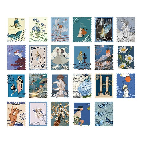 46 Pcs Flower Stamp Stickers for Scrapbooking Retro Style Seasonal Floral Craft - Picture 18 of 22