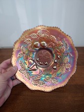 BEAUTIFUL THREE FRUITS FENTON AMETHYST 9 1/2" PLATE - GORGEOUS