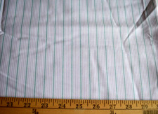MULTI STRIPES SHIRTING ON WHITE COTTON BLEND FABRIC 56X44 INCHES 1.5 YARDS