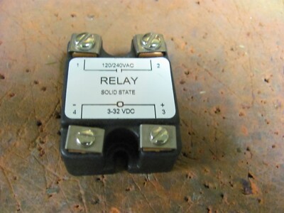 120/240 VAC 10 AMPS + SOLID STATE RELAY 3-32 VDC COIL SINGLE POLE NOS