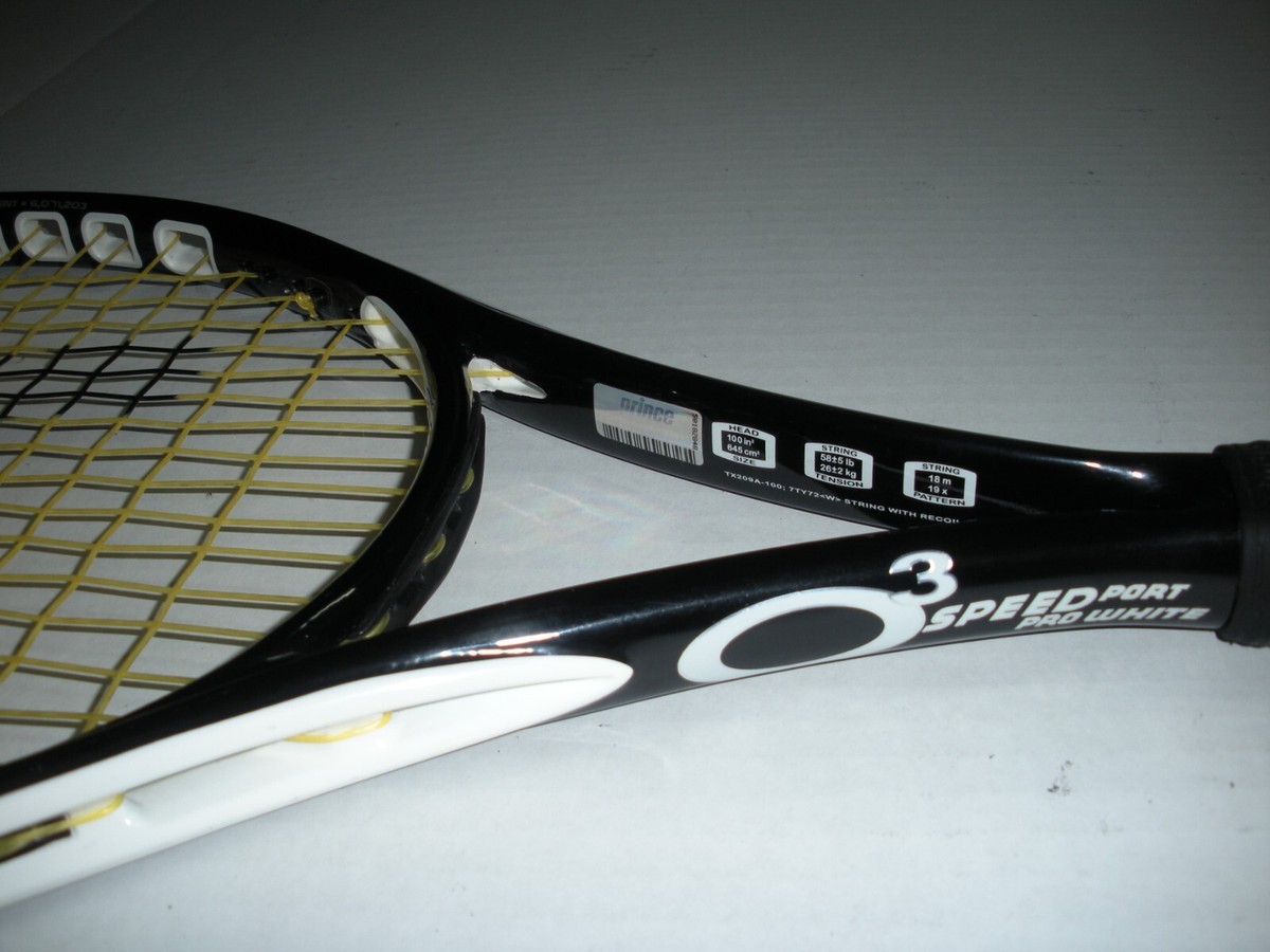 PRINCE O3 SPEEDPORT PRO WHITE 100 10.9oz 18X19 TENNIS RACQUET 4 3