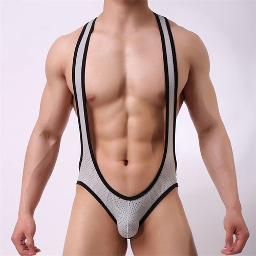 Mono Hombre Ropa Interior Leotardo Singlet Lucha Body Jockstrap Sin espalda - Imagen 22 de 25