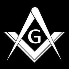 Simple Square & Compass with G Masonic Vinyl Decal - White 6 Inch