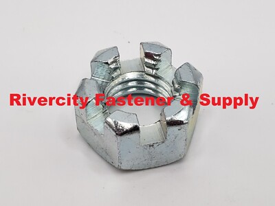 7/8-9 Slotted / Castle Nuts Coarse Thread 7/8x9 Nut 7/8'' x 9 Zinc Plated Steel