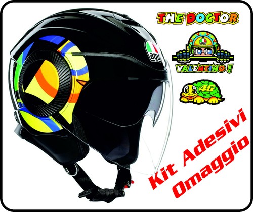 Casco jet scooter moto Agv Orbyt Valentino Rossi Sun Moon 46 taglia S  helmet | eBay