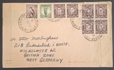 1951Australia Cover Brisbane to British Zone W Germany ties 8XPre Decimal stamps
