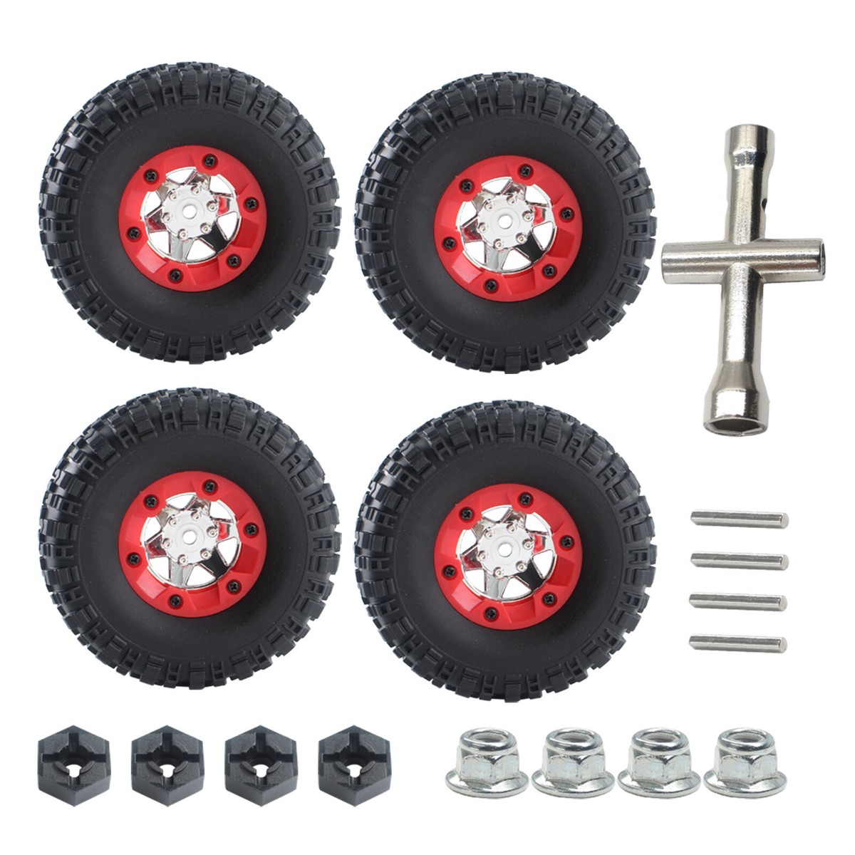 4PCS Wheel Tire Kit Upgrade Parts for WLtoys 12423/12427/12428