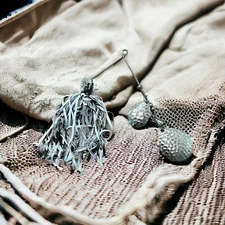 Bass Lure Spinnerbait 2 Hammered Colorado Blades Fishing Single Hook Blk/White