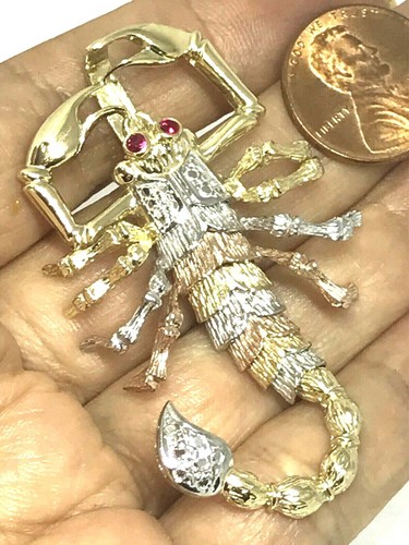 GoLD Scorpion pendant 14k Solid Real 