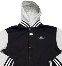 New Men's Ford Varsity Jacket Coat with Detachable Hood