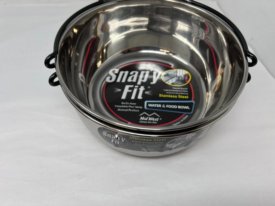 Lote de (2) NOVAS TIGELAS DE ÁGUA E ALIMENTAÇÃO SNAPY FIT aço inoxidável 2 quartos cada - Imagem 4 de 4